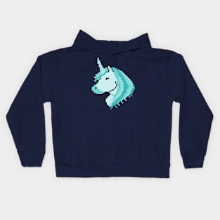 Pixel Spectral Blue Unicorn Kids Hoodie